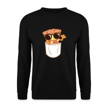 Pizzeria Sunglass Pizza In Pocket Pizza - Unisex Pullover - Schwarz - Vorne - Alina (178cm) & Michal (187cm)