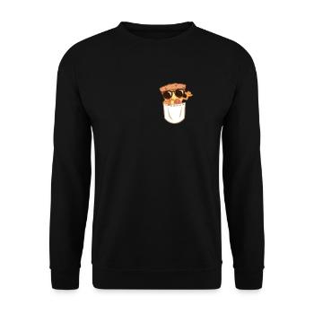Pizzeria Sunglass Pizza In Pocket Pizza - Unisex Pullover - Schwarz - Vorne - Alina (178cm) & Michal (187cm)