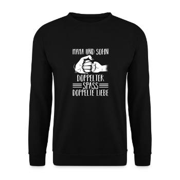 Mom and son - Unisex Sweatshirt - black - Front - Alina (178cm) & Michal (187cm)