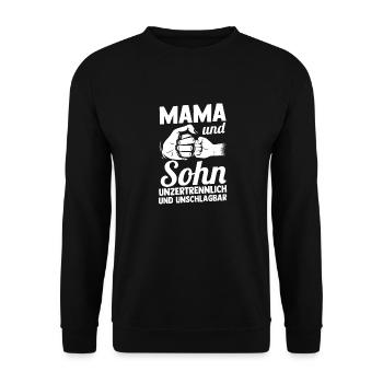 Mom and son - Unisex Sweatshirt - black - Front - Alina (178cm) & Michal (187cm)