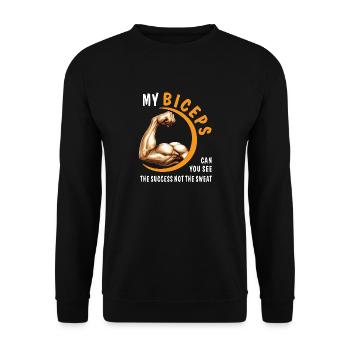 BICEPS YOU CAN SEE THE SUCCESS - Unisex Pullover - Schwarz - Vorne - Alina (178cm) & Michal (187cm)