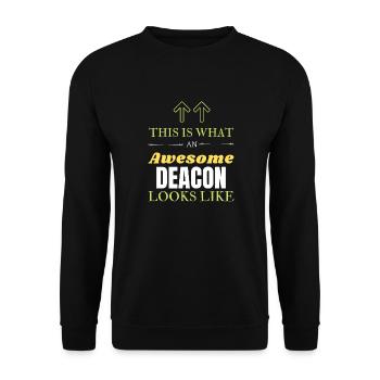 This is What an Awesome Deacon Looks Like - Unisex Sweatshirt - black - Front - Alina (178cm) & Michal (187cm)