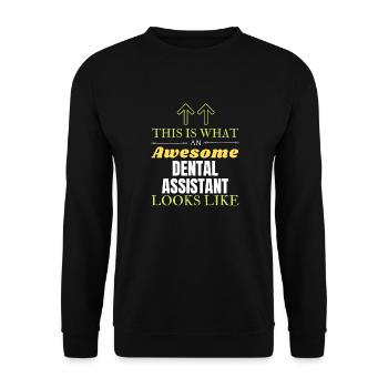 So sieht eine fantastische Zahnarzthelferin aus - Unisex Pullover - Schwarz - Vorne - Alina (178cm) & Michal (187cm)
