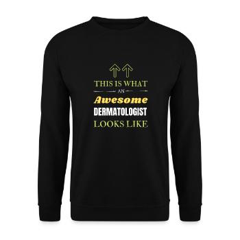 So sieht ein großartiger Dermatologe aus - Unisex Pullover - Schwarz - Vorne - Alina (178cm) & Michal (187cm)