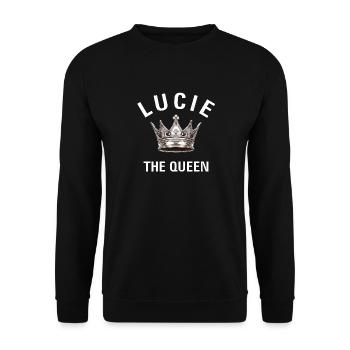 LUCIE THE QUEEN - Unisex Pullover - Schwarz - Vorne - Alina (178cm) & Michal (187cm)