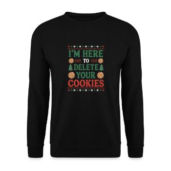 I'm here to delete your cookies Christmas Programm - Unisex Sweatshirt - black - Front - Alina (178cm) & Michal (187cm)
