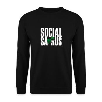 Social Saurus Dinosaure Drôle - Sweat-shirt Unisexe - noir - Devant - Alina (178cm) & Michal (187cm)