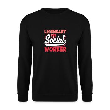 Legendary social worker - Unisex Sweatshirt - black - Front - Alina (178cm) & Michal (187cm)