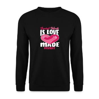 Social work is love visible - Unisex Sweatshirt - black - Front - Alina (178cm) & Michal (187cm)