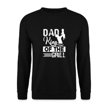 Father's Day Dad King Of Grill - Unisex Sweatshirt - black - Front - Alina (178cm) & Michal (187cm)