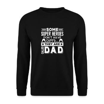 Father's Day Dad Is My Hero - Unisex Sweatshirt - black - Front - Alina (178cm) & Michal (187cm)