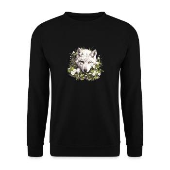 Wölfe Wolf - Unisex Pullover - Schwarz - Vorne - Alina (178cm) & Michal (187cm)
