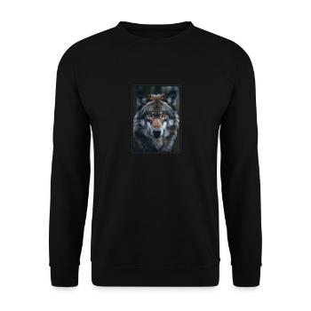 Wölfe Wolf - Unisex Pullover - Schwarz - Vorne - Alina (178cm) & Michal (187cm)