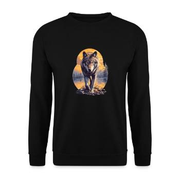 Loups Loup - Sweat-shirt Unisexe - noir - Devant - Alina (178cm) & Michal (187cm)