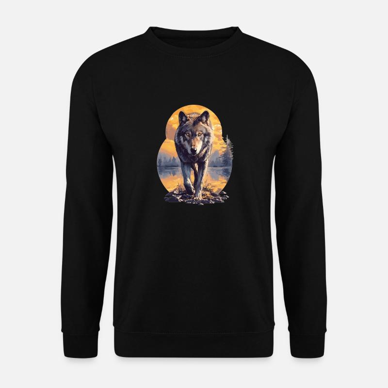 Wölfe Wolf - Unisex Pullover - Schwarz