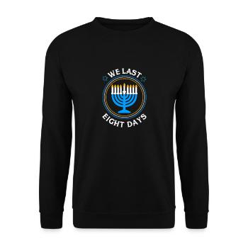 Chanukkah - Unisex Pullover - Schwarz - Vorne - Alina (178cm) & Michal (187cm)