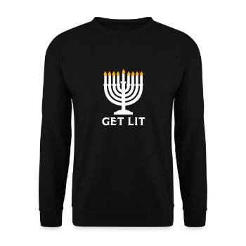 Chanukkah - Unisex Pullover - Schwarz - Vorne - Alina (178cm) & Michal (187cm)