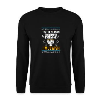 Chanukkah - Unisex Pullover - Schwarz - Vorne - Alina (178cm) & Michal (187cm)