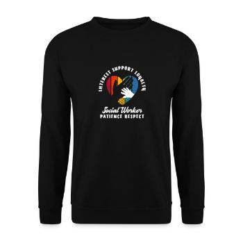 Sozialarbeiter Interesse Unterstützung Loyalität - Unisex Pullover - Schwarz - Vorne - Alina (178cm) & Michal (187cm)