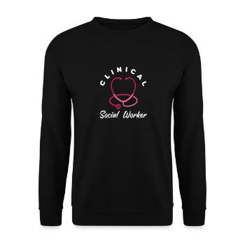 Klinischer Sozialarbeiter - Unisex Pullover - Schwarz - Vorne - Alina (178cm) & Michal (187cm)
