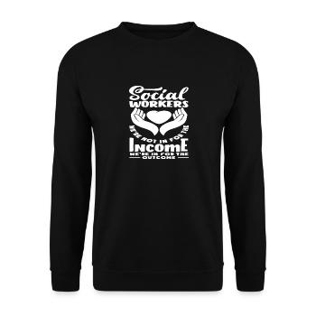 Travailleur social : Pas pour le revenu, mais pour le - Sweat-shirt Unisexe - noir - Devant - Alina (178cm) & Michal (187cm)
