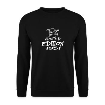 Limited Edition 1951 Birthday Born 1951 - Unisex Sweatshirt - black - Front - Alina (178cm) & Michal (187cm)