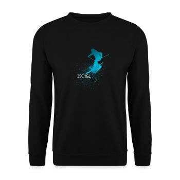 Ischgl Skiers Silhouette Ischgl Skis - Unisex Sweatshirt - black - Front - Alina (178cm) & Michal (187cm)