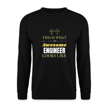 So sieht ein großartiger Ingenieur aus - Unisex Pullover - Schwarz - Vorne - Alina (178cm) & Michal (187cm)