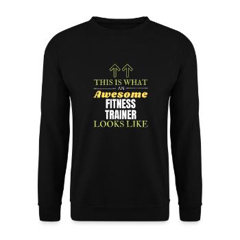 This is What an Awesome Fitness Trainer Looks Like - Unisex Sweatshirt - black - Front - Alina (178cm) & Michal (187cm)