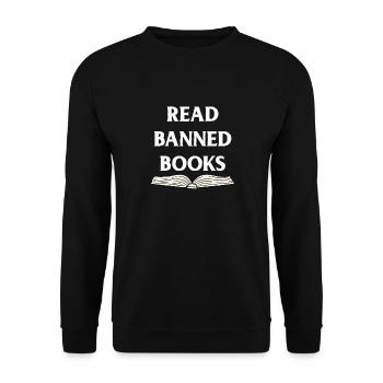 Buch Bücher Bibliothek Literatur Lesen Read Books - Unisex Pullover - Schwarz - Vorne - Alina (178cm) & Michal (187cm)
