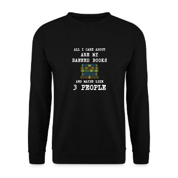 Livre Livres Bibliothèque Lecture Littérature Lire Livres - Sweat-shirt Unisexe - noir - Devant - Alina (178cm) & Michal (187cm)