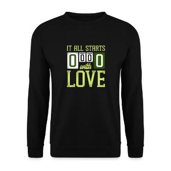 Funny Tennis Player Racket It All - Unisex Sweatshirt - black - Front - Alina (178cm) & Michal (187cm)
