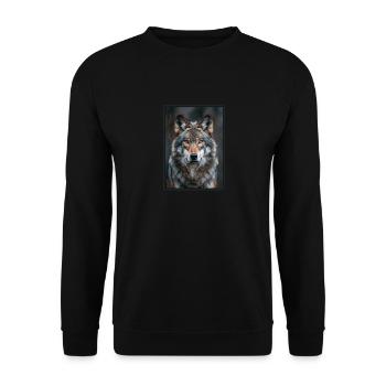 Wölfe Wolf - Unisex Pullover - Schwarz - Vorne - Alina (178cm) & Michal (187cm)