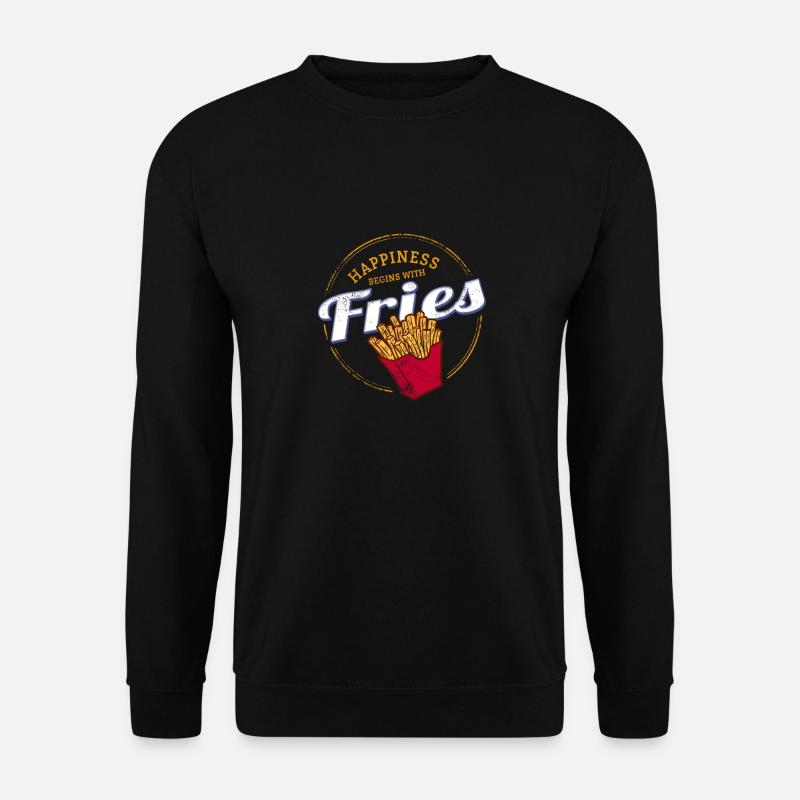 Fries Snack Vintage Fritten Retro Pommes Frites - Unisex Pullover - Schwarz
