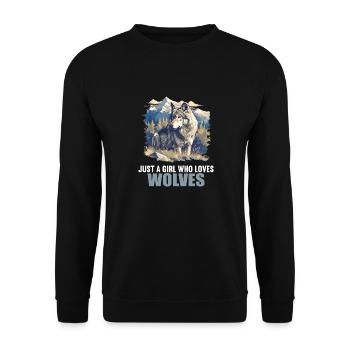 Wolves Wolf - Unisex Sweatshirt - black - Front - Alina (178cm) & Michal (187cm)