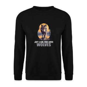 Wolves Wolf - Unisex Sweatshirt - black - Front - Alina (178cm) & Michal (187cm)