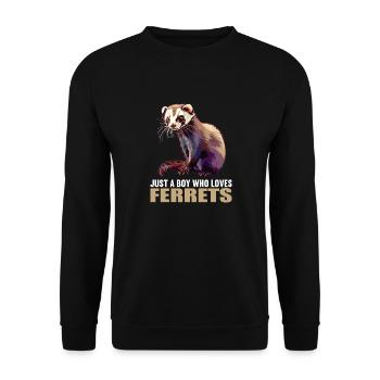 Ferret Frettchen - Unisex Pullover - Schwarz - Vorne - Alina (178cm) & Michal (187cm)