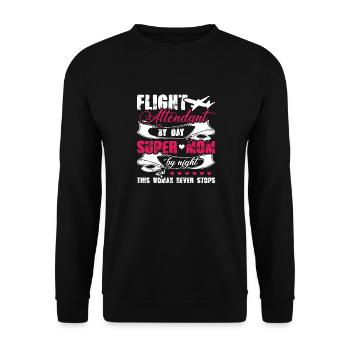 Flight Attendant Flight Attendant Mom - Unisex Sweatshirt - black - Front - Alina (178cm) & Michal (187cm)