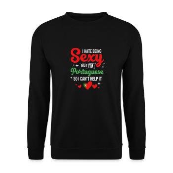 Portugal - Unisex Pullover - Schwarz - Vorne - Alina (178cm) & Michal (187cm)