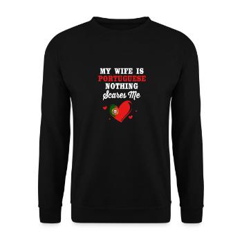 Portugal - Unisex Sweatshirt - black - Front - Alina (178cm) & Michal (187cm)