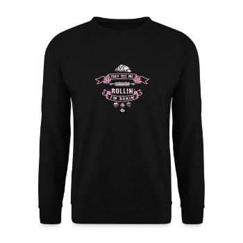Baker Rollin Pâtisserie Pâtisserie - Sweat-shirt Unisexe - noir - Devant - Alina (178cm) & Michal (187cm)