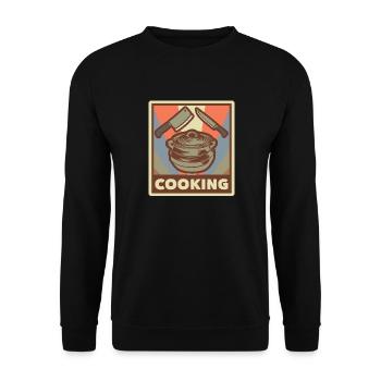 Cooking Kitchen Cuisine Dish Food Chef - Unisex Sweatshirt - black - Front - Alina (178cm) & Michal (187cm)