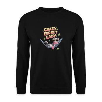 Crazy Ferret Lady Relax Hammock Fun - Unisex Sweatshirt - black - Front - Alina (178cm) & Michal (187cm)