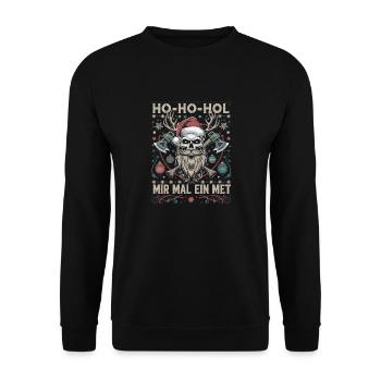 Ho Ho Let's get a mead - Unisex Sweatshirt - black - Front - Alina (178cm) & Michal (187cm)