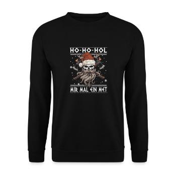 Ho Ho Let's get a mead - Unisex Sweatshirt - black - Front - Alina (178cm) & Michal (187cm)