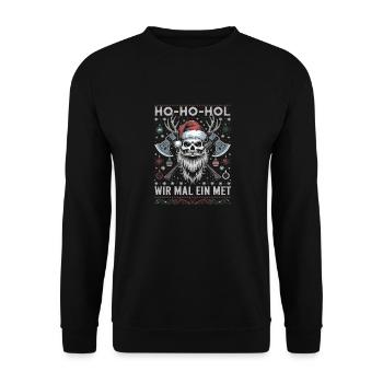 Ho Ho Let's get a mead - Unisex Sweatshirt - black - Front - Alina (178cm) & Michal (187cm)