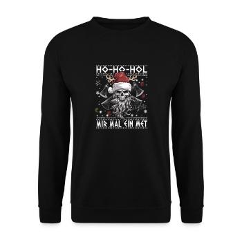 Ho Ho Let's get a mead - Unisex Sweatshirt - black - Front - Alina (178cm) & Michal (187cm)
