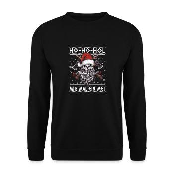 Ho Ho Let's get a mead - Unisex Sweatshirt - black - Front - Alina (178cm) & Michal (187cm)