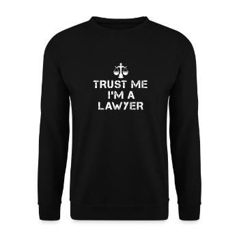 Justice Counsel Trust Me I'm A Lawyer - Unisex Sweatshirt - black - Front - Alina (178cm) & Michal (187cm)
