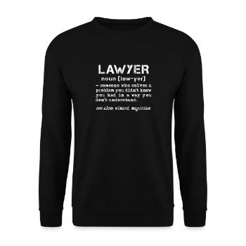 Rechtsanwalt Justiz Definition Rechtsanwalt - Unisex Pullover - Schwarz - Vorne - Alina (178cm) & Michal (187cm)